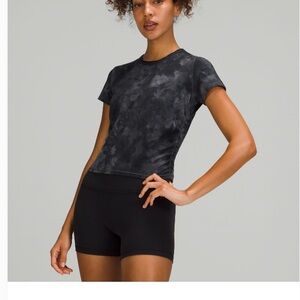 lululemon athletica Black Marble Short Sleeve Tee